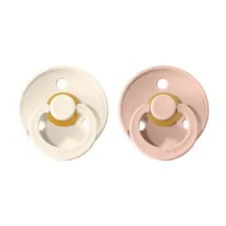 BIBS Colour dudlíky z přírodního kaučuku 2ks vel.3 - Ivory / Blush