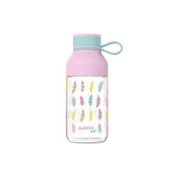Quokka Plastová láhev Ice Kids s poutkem Feathers 430 ml