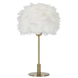 Mauro Ferretti Stolní lampa Ball Feather 50 cm bílo-zlatá