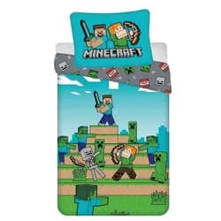 Jerry Fabrics Dětské povlečení MINECRAFT WE GOT THIS, modro-šedé, bavlna hladká, 140x200cm + 70x90cm