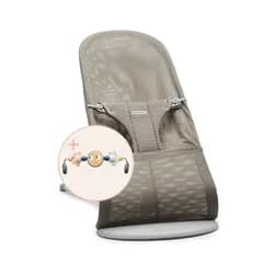 BABYBJORN Lehátko Babybjorn Bouncer Bliss Grey beige Mesh s hračkou Googly Eyes Pastel