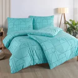 BedTex Povlečení GEO AQUATIC AWE, geometrický vzor, tyrkysově modré, bavlna hladká, 140x200cm + 70x90cm