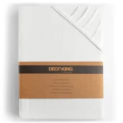 Restilo Bavlněné jersey prostěradlo s gumou DecoKing Amber bílé, velikost 200-220x200+30