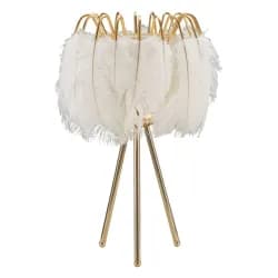 Mauro Ferretti Stolní lampa Feather Stand 60 cm bílo-zlatá