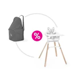STOKKE® Clikk™ Jídelní židlička + přepravní taška ZDARMA - White