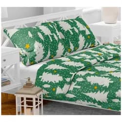 Bavlněné deluxe povlečení KARAMA GREEN WOODS 140x200 cm Bavlněné deluxe povlečení KARAMA GREEN WOODS 140x200 cm - 140x200 cm - 1x polštář 1x přikrývka