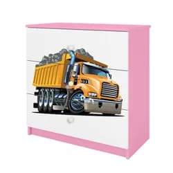 Kocot kids Komoda Babydreams 80 cm náklaďák růžová