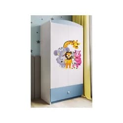 Kocot kids Dětská skříň Babydreams 90 cm ZOO modrá