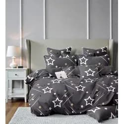 Povlečení Homa STARS GREY / 7dílná sada 140 × 200 cm Povlečení Homa STARS GREY / 7dílná sada 140 × 200 cm - 140x200 cm - 7 SET 2x polštář 2x malý polštář 2x přikrívka 1x prostěradlo - knoflíky