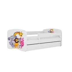 Kocot kids Dětská postel Babydreams ZOO bílá, varianta 80x180, se šuplíky, s matrací