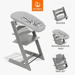 STOKKE® Tripp Trapp® + novorozenecká sada + Baby set zvýhodněná sada - Storm Grey