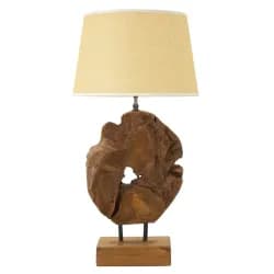 Mauro Ferretti Stolní lampa Kepala 35 cm z masivu hnědá