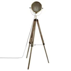Atmosphera Podlahová lampa trojnožka hnědá, industriální, ve tvaru reflektoru. hnědá 136707