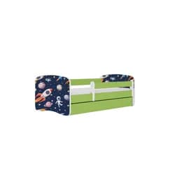 Kocot kids Dětská postel Babydreams vesmír zelená, varianta 80x180, se šuplíky, s matrací
