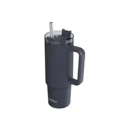 Quokka Nerezový termohrnek s brčkem Stream Black 950 ml