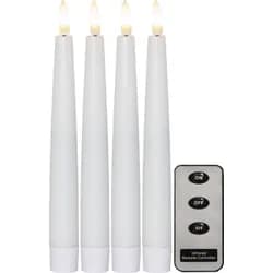 LED svíčka 4 ks výška 20 cm Star Trading Flamme Slim - bílá