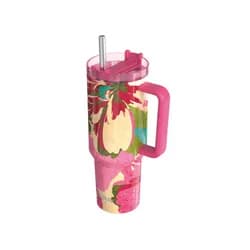 Quokka Nerezový termohrnek s brčkem Stream Pink Flambe 1200 ml