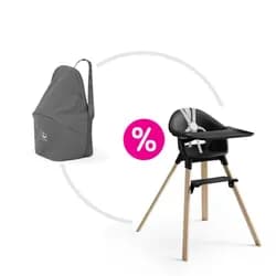 STOKKE® Clikk™ Jídelní židlička + přepravní taška ZDARMA - Natural Black