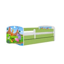 Kocot kids Dětská postel Babydreams safari zelená, varianta 80x180, se šuplíky, s matrací