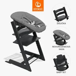 STOKKE® Tripp Trapp® + novorozenecká sada + Baby set zvýhodněná sada - Black