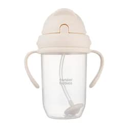 Canpol babies Hrneček nevylévací se slámkou a závažím 270ml krémový