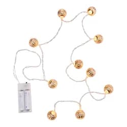 ORIENTAL LIGHTS Světelný řetěz s USB kovové koule 10 světel