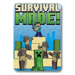 Faro Dětská fleecová deka Polar Minecraft 100x140 cm modro-zelená