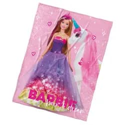 Carbotex deka z mikrovlákna (coral fleece) dětská BARBIE A KOUZELNÝ JEDNOROŽEC, růžová, 130x170cm