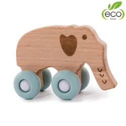 Bo Jungle dřevěná hračka B-WOODY Elephant - Pastel Blue