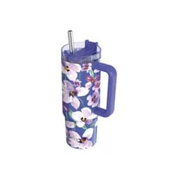 Quokka Nerezový termohrnek s brčkem Stream Flower Dusk 950 ml