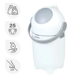 NATTOU Koš na pleny Dropy Beige 27 cm, 20l - NATTOU Koš na pleny Dropy White 27 cm, 20l