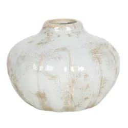 Krémová válcovitá úchytka se zlatým středem - 6*1 cm Clayre & Eef
