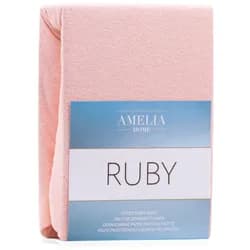 Froté prostěradlo s gumou AmeliaHome Ruby světlé růžové, velikost 220-240x220
