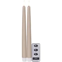 LED svíčka 2 ks výška 28,5 cm Star Trading Flamme Slim - béžová