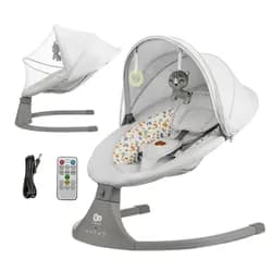 Kinderkraft Lehátko houpací s melodií 2v1 Lumi, do 9 kg - Premium Light Grey