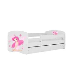 Kocot kids Dětská postel Babydreams víla s motýlky bílá, varianta 80x180, se šuplíky, s matrací