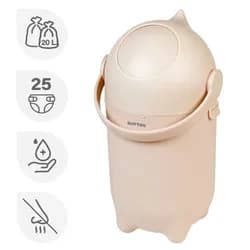 NATTOU Koš na pleny Dropy Beige 27 cm, 20l - NATTOU Koš na pleny Dropy Beige 27 cm, 20l