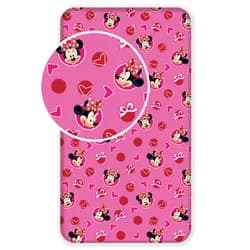 Jerry Fabrics Bavlněné napínací prostěradlo 90x200 + 25 cm - Minnie "Hearts 02"
