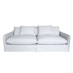 Přírodní lněná pruhovaná pohovka s 5ti polštáři Malo - 220*95*75 cm Chic Antique