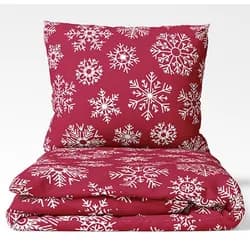 TOP Bavlněné povlečení WINTER COLLECTION 140x200+70x90 Vločky v červené