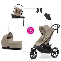 Cybex set 6v1 Avi Spin 2025 + Cot S + Cloud G3 Plus + Base G3 + adaptéry - Almond Beige