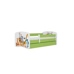 Kocot kids Dětská postel Babydreams zvířátka zelená, varianta 80x180, se šuplíky, s matrací