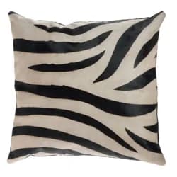 Černo-bílý kožený polštář s výplní Zebra -  44*14*43cm J-Line by Jolipa