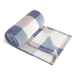 Bellatex Cestovní deka KEMPING PLUS – modrá kostka, lehká pikniková deka z mikrovlákna 150×200cm