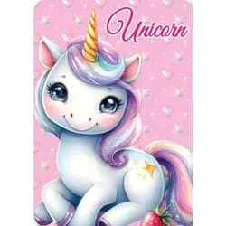Faro Dětská fleecová deka Polar Unicorn 100x140 cm růžová