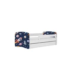 Kocot kids Dětská postel Babydreams vesmír bílá, varianta 80x180, se šuplíky, s matrací