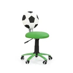 Dětská židle na kolečkách GOL — ekokůže, bílá/zelená Halmar
