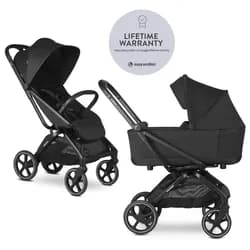 EASYWALKER Kočárek kombinovaný Rockey L + korba - Pure Black