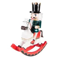 Vánoční dekorace socha Louskáček na houpacím koni I - 24*7*29 cm Clayre & Eef