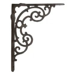 Bílo-zlatý antik kovový svícen na úzkou svíčku Flower - 16*11*30 cm Clayre & Eef
